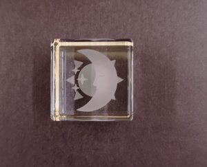 石英ガラス 立方体型オブジェ / クリア